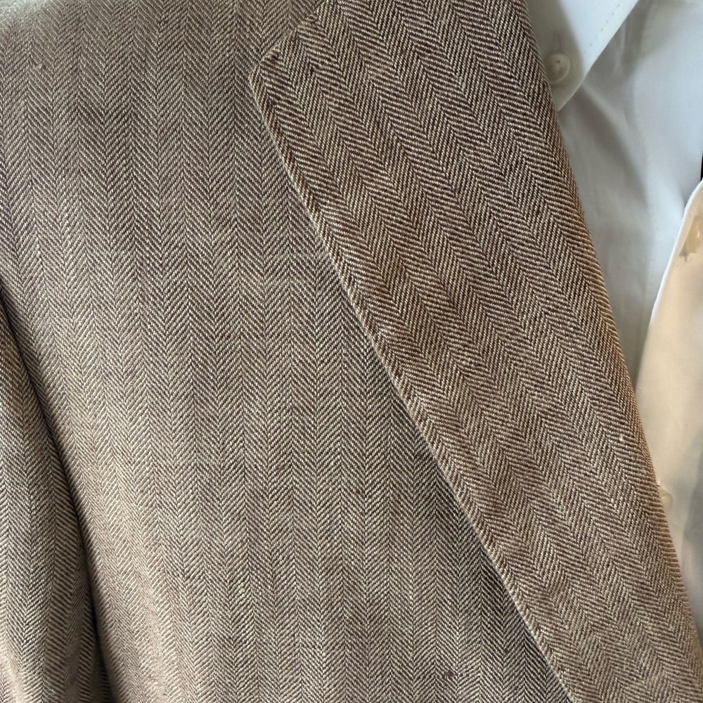 Brooks Brothers Classic Fit Linen 1818 Herringbone Sport Coat & Pants 46R/38x30 - Picture 9 of 9